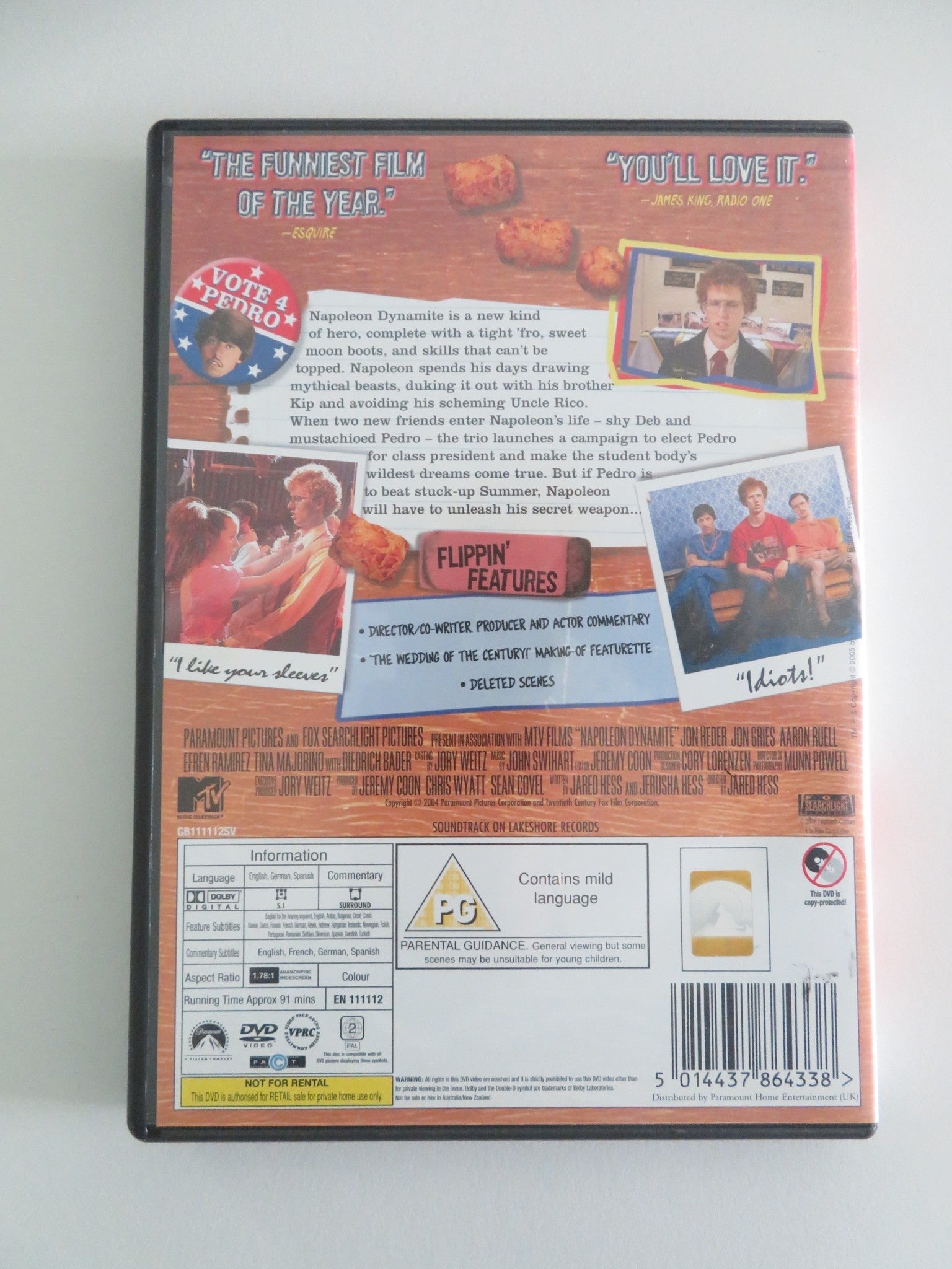 NAPOLEON DYNAMITE (DVD) JON HEDER JON GRIES 2004 REGION 2 Movie posters