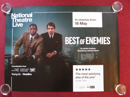 NATIONAL THEATRE LIVE: BEST OF ENEMIES UK QUAD ROLLED POSTER DAVID HAREWOOD 2023 Rendezvous Cinema Movie posters