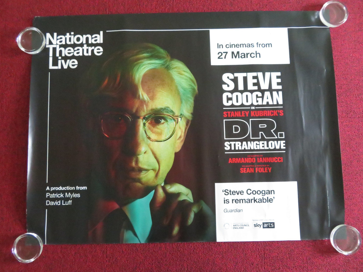 National Theatre Live: Dr. Strangelove UK QUAD ROLLED POSTER STEVE COOGAN 2025 Movie posters