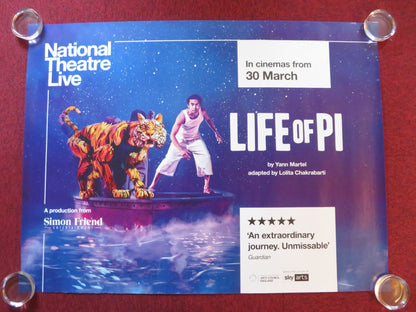 NATIONAL THEATRE LIVE: LIFE OF PI UK QUAD ROLLED POSTER HIRAN ABEYSEKERA 2023 Rendezvous Cinema Movie posters