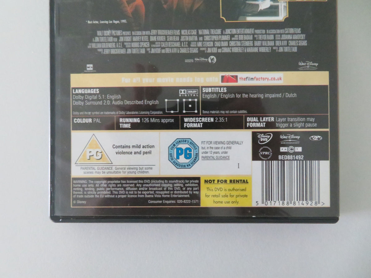 National Treasure (DVD) Disney Nicolas Cage Diane Kruger Justin Bartha 2004 Region 2 Movie posters
