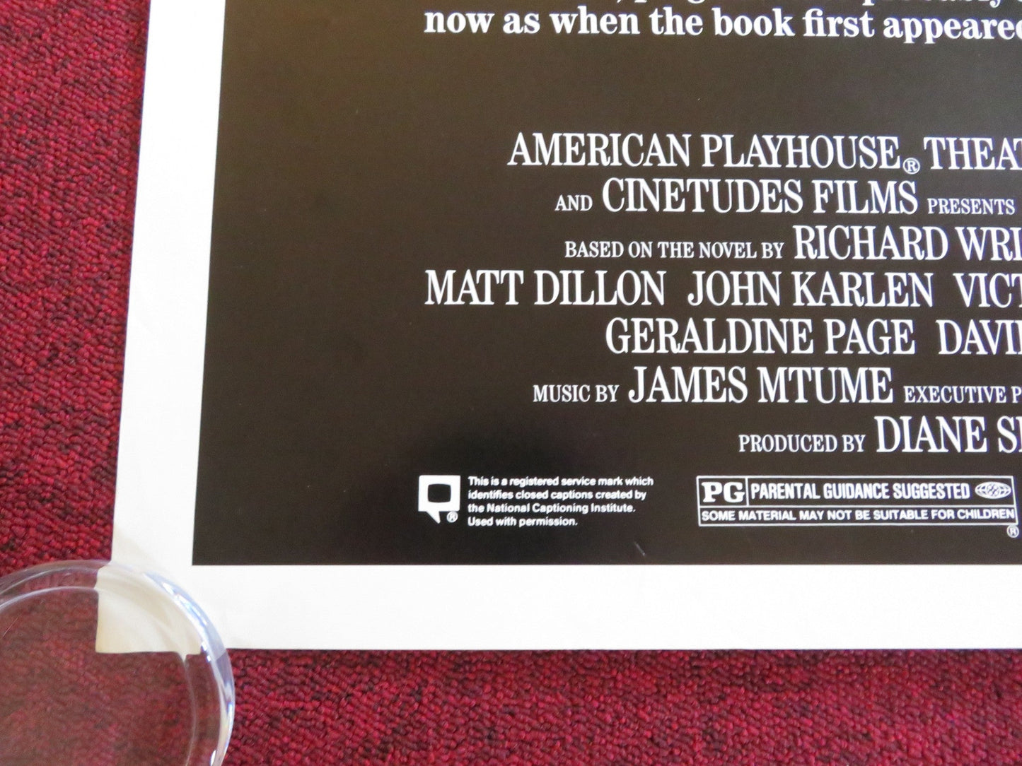 NATIVE SON US ONE SHEET ROLLED POSTER MATT DILLON ELIZABETH MCGOVERN 1987 Rendezvous Cinema Movie posters