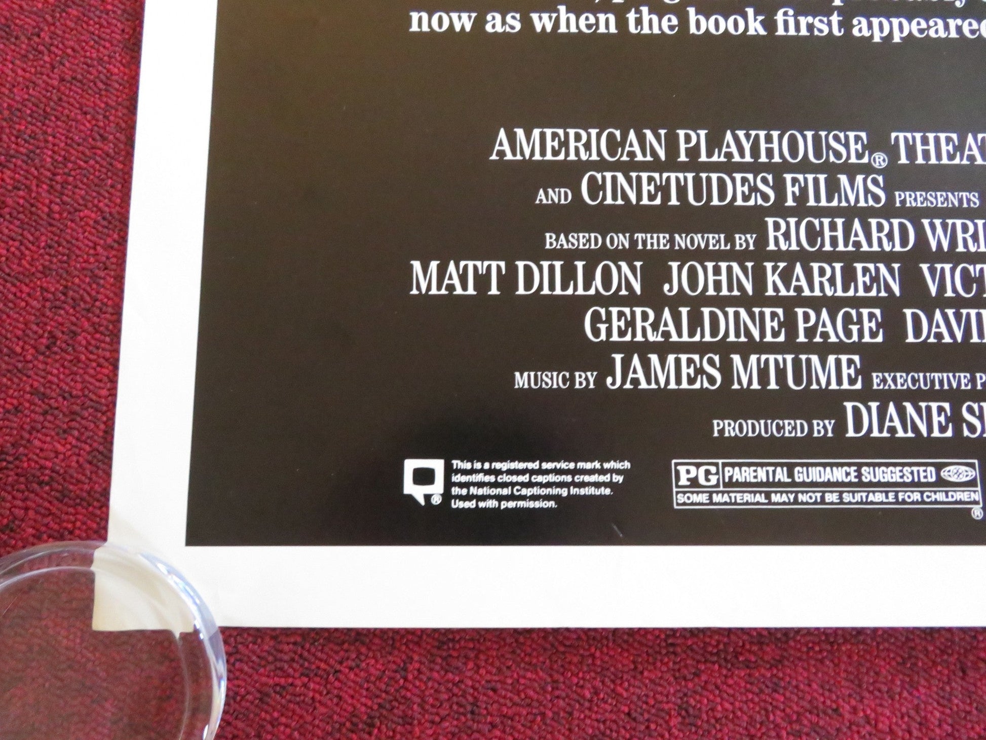 NATIVE SON US ONE SHEET ROLLED POSTER MATT DILLON ELIZABETH MCGOVERN 1987 Rendezvous Cinema Movie posters