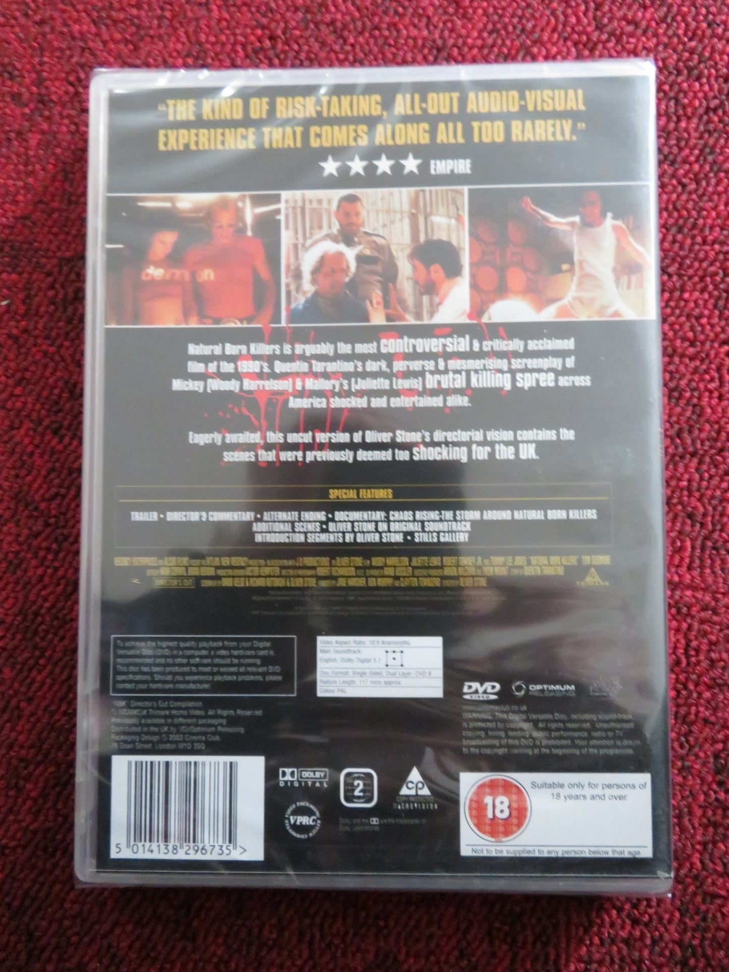NATURAL BORN KILLERS DIRECTORS CUT (DVD) OLIVER STONE HARRELSON LEWIS REGION 2 Rendezvous Cinema Movie posters