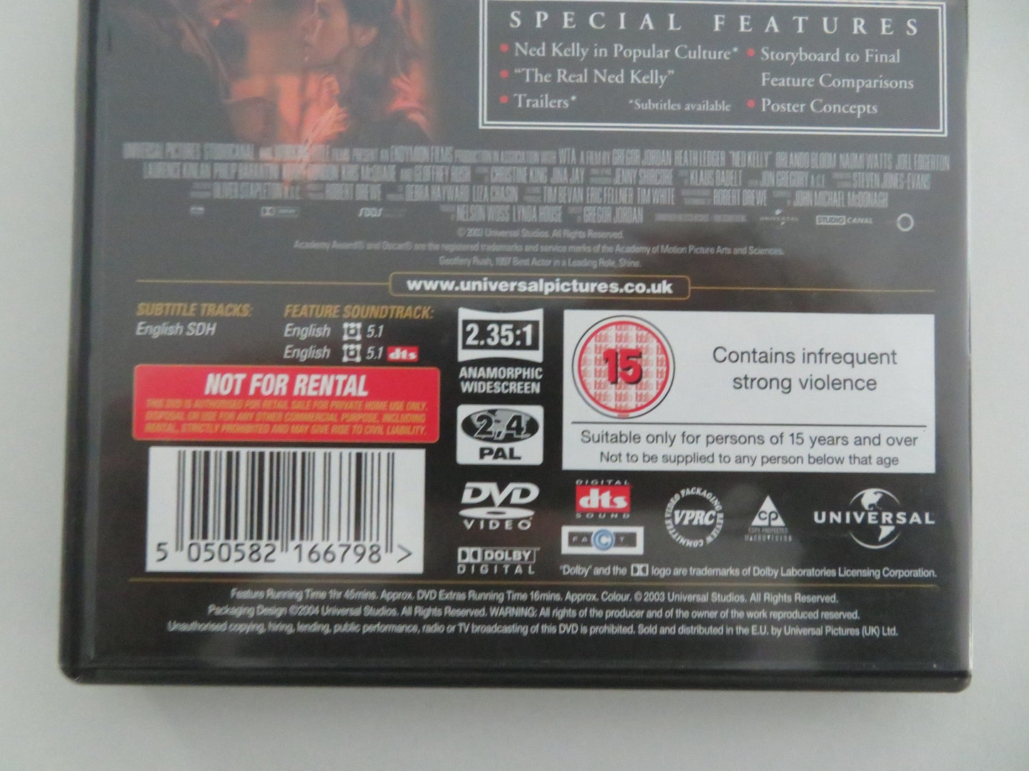 NED KELLY (DVD) HEATH LEDGER ORLANDO BLOOM 2003 REGION 2,4 Movie posters