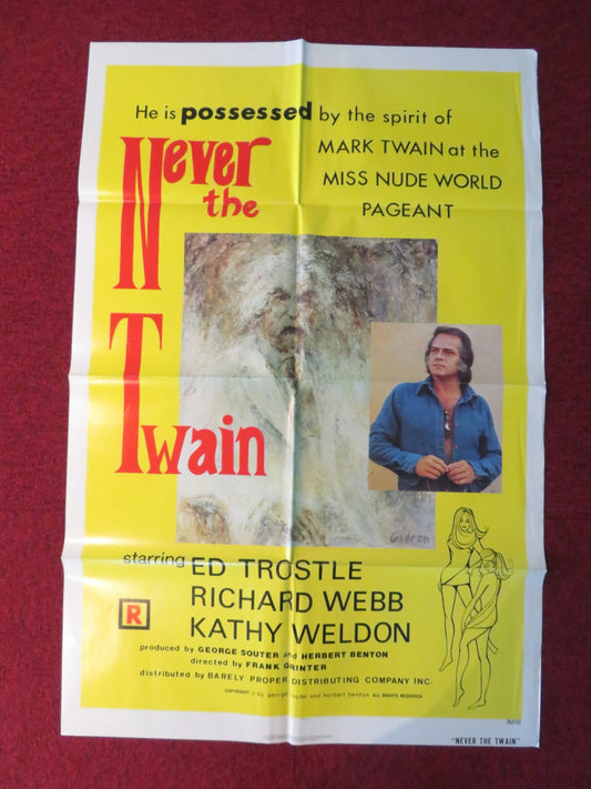 NEVER THE TWAIN FOLDED US ONE SHEET POSTER ED TROSTLE RICHARD WEBB 1975 Rendezvous Cinema Movie posters