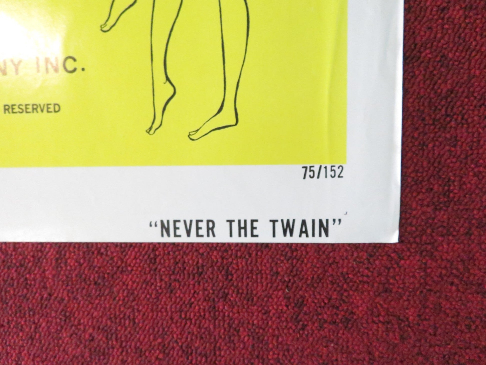 NEVER THE TWAIN FOLDED US ONE SHEET POSTER ED TROSTLE RICHARD WEBB 1975 Rendezvous Cinema Movie posters