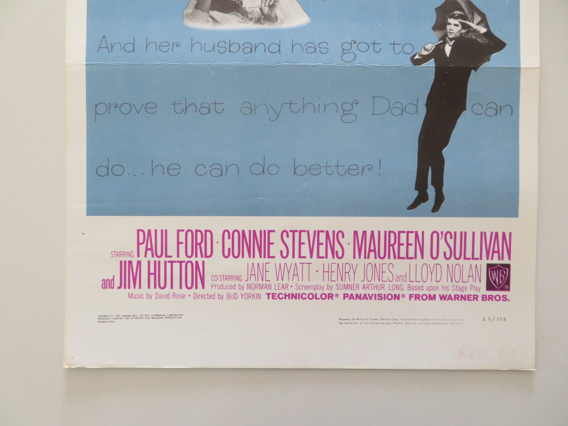 NEVER TOO LATE US INSERT POSTER PAUL FORD CONNIE STEVENS 1965 Rendezvous Cinema Movie posters