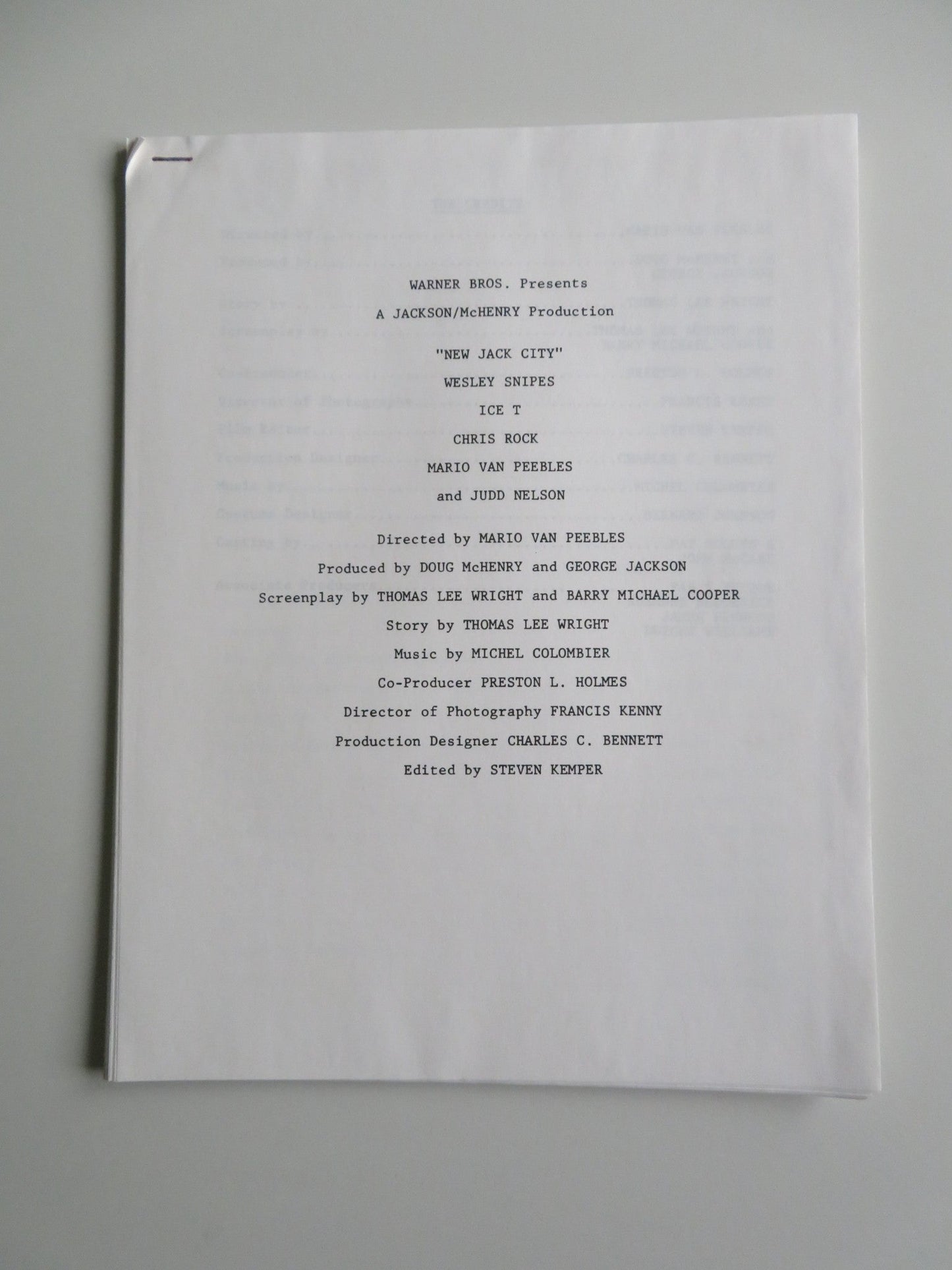 NEW JACK CITY PRESS KIT 1991 WESLEY SNIPES ICE - T CHRIS ROCK Movie posters