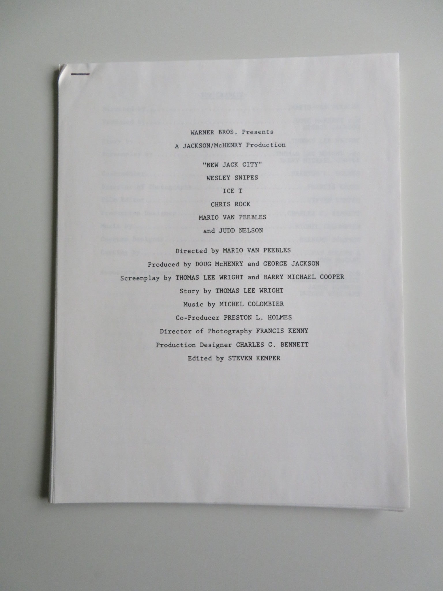 NEW JACK CITY PRESS KIT 1991 WESLEY SNIPES ICE - T CHRIS ROCK Movie posters