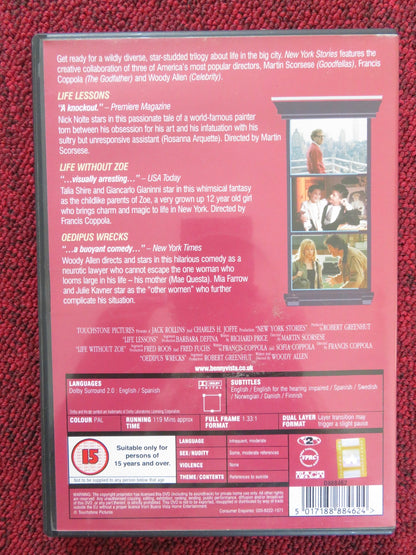 NEW YORK STORIES (DVD) WOODY ALLEN NICK NOLTE COPPOLA SCORSESE 1989 REGION 2 Rendezvous Cinema Movie posters