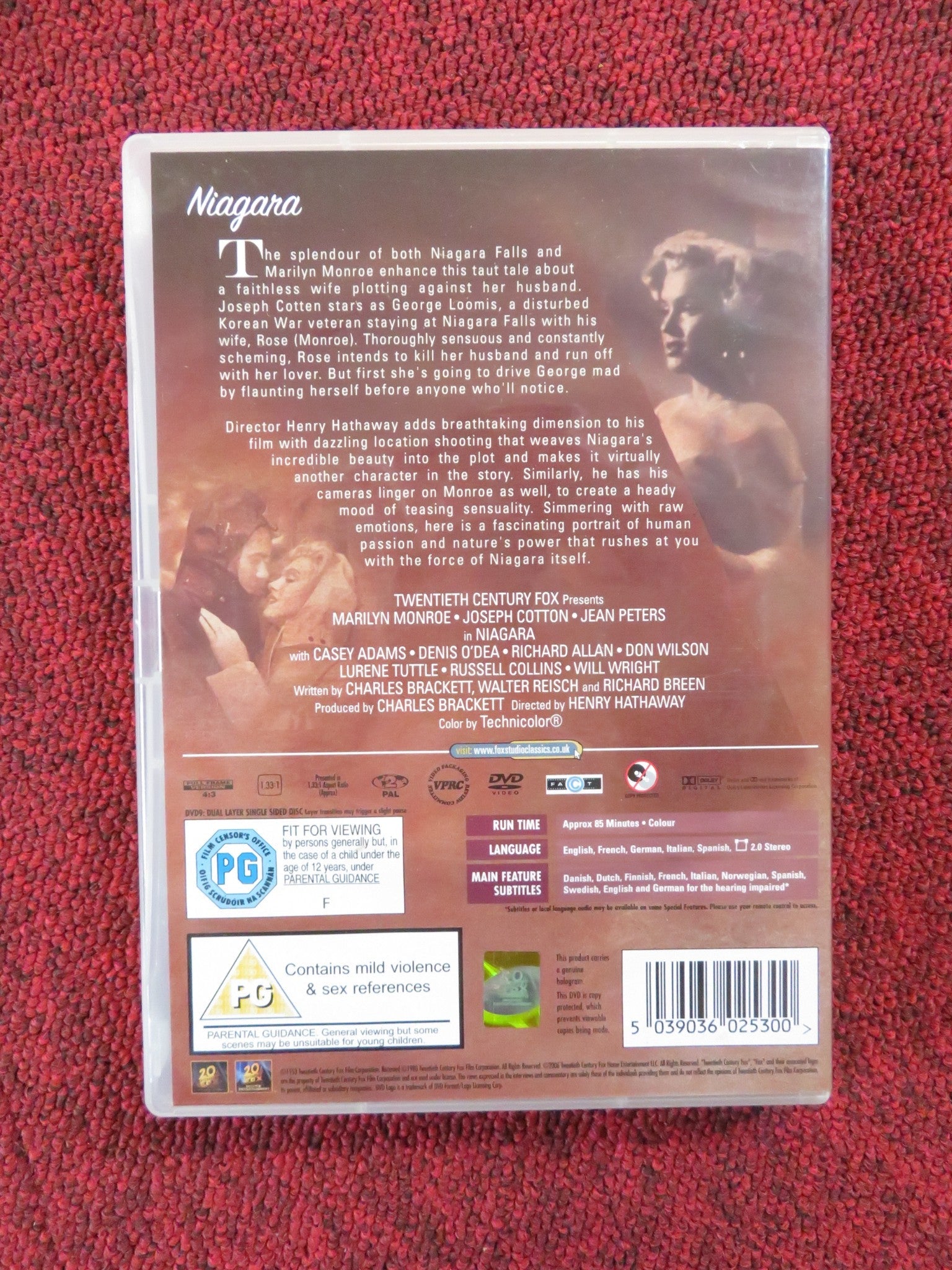 NIAGARA (DVD) MARILYN MONROE JOSEPH COTTEN 1953 REGION 2 Rendezvous Cinema Movie posters
