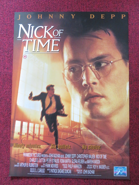 NICK OF TIME VHS VIDEO POSTER JOHNNY DEPP CHRISTOPHER WALKEN 1995 Rendezvous Cinema Movie posters