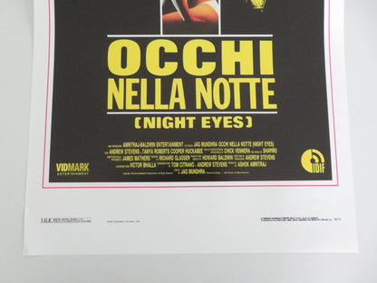 NIGHT EYES ITALIAN LOCANDINA POSTER ANDREW STEVENS TANYA ROBERTS 1990 Movie posters