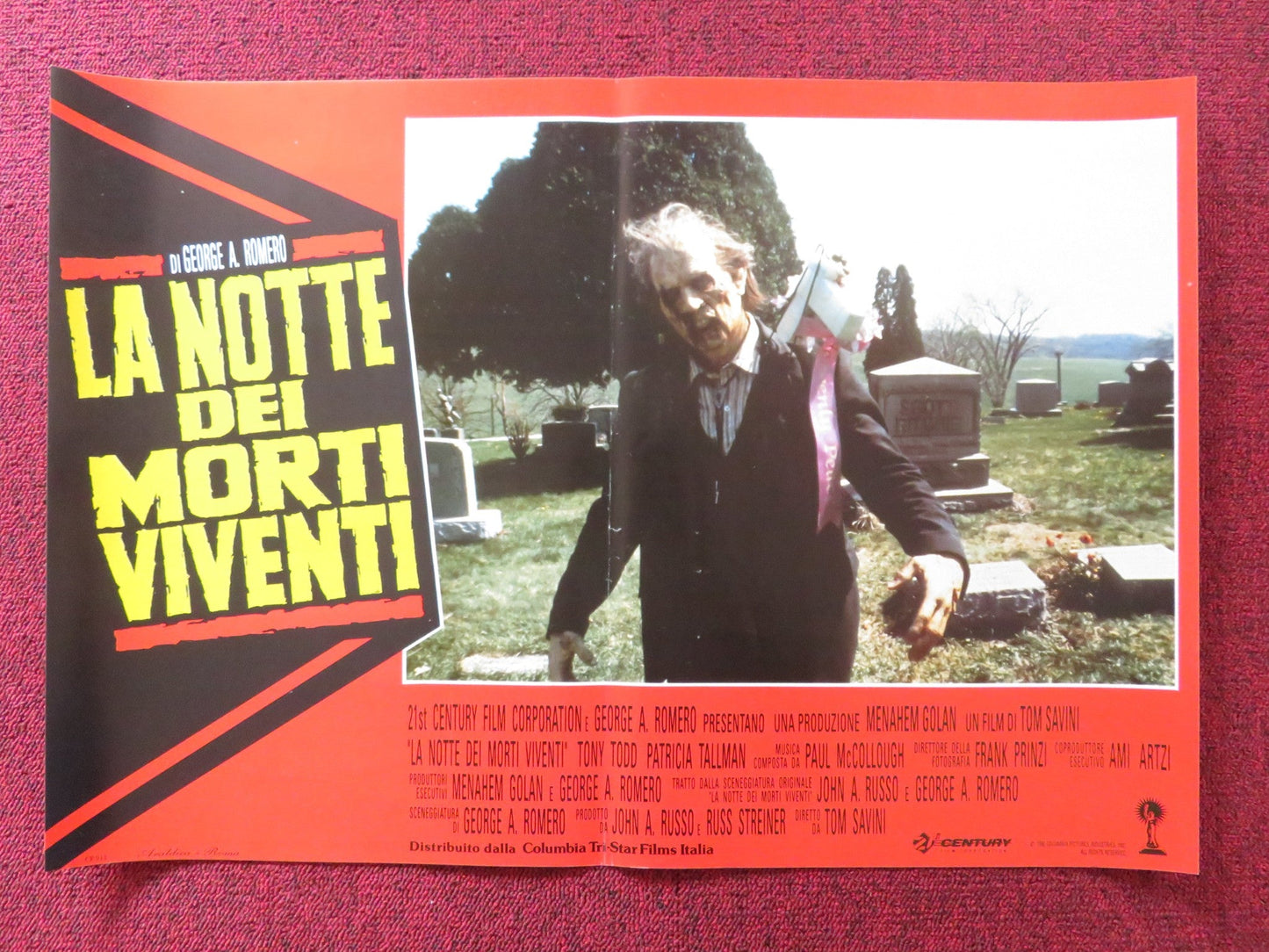 NIGHT OF THE LIVING DEAD - A ITALIAN FOTOBUSTA POSTER GEORGE A. ROMERO TODD 1990 Rendezvous Cinema Movie posters