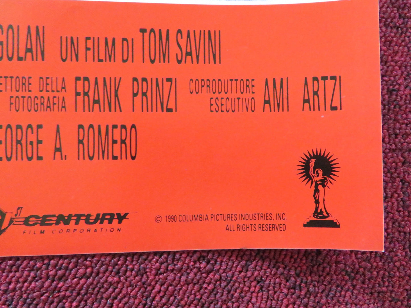 NIGHT OF THE LIVING DEAD - A ITALIAN FOTOBUSTA POSTER GEORGE A. ROMERO TODD 1990 Rendezvous Cinema Movie posters