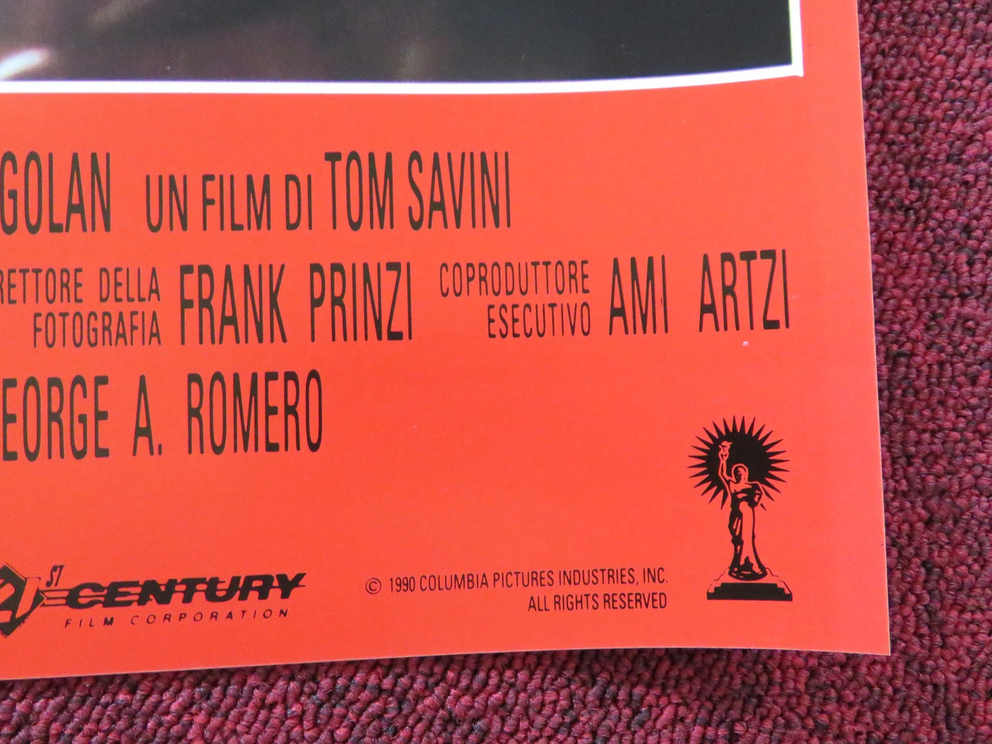 NIGHT OF THE LIVING DEAD - C ITALIAN FOTOBUSTA POSTER GEORGE A. ROMERO TODD 1990 Rendezvous Cinema Movie posters