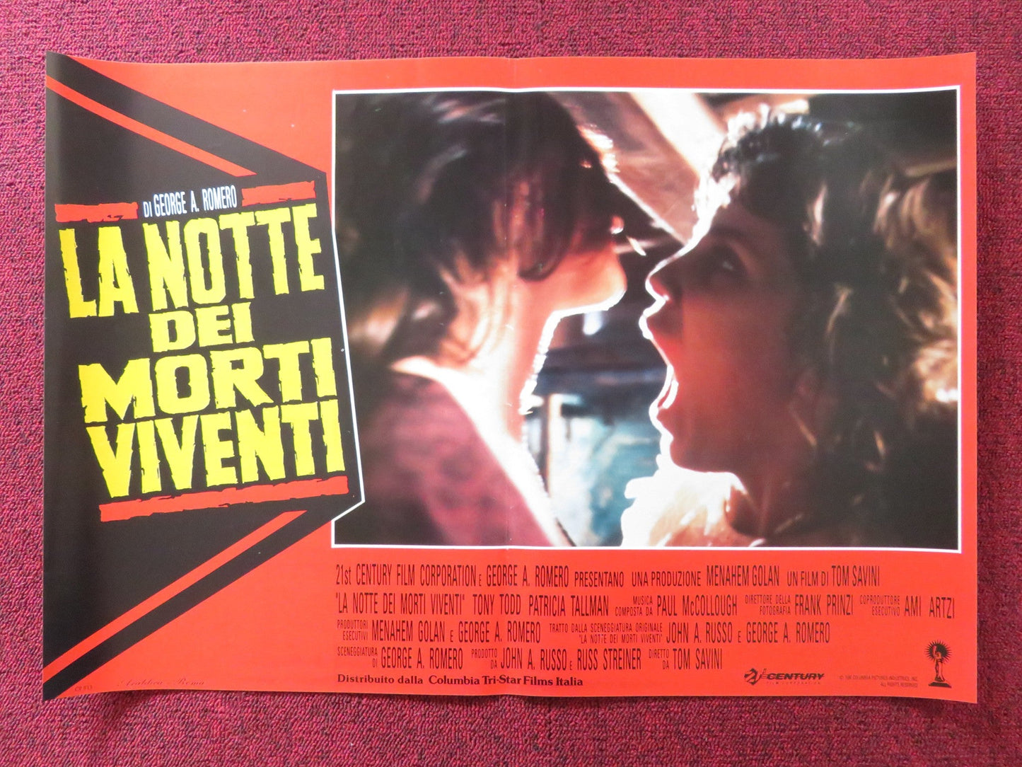 NIGHT OF THE LIVING DEAD - C ITALIAN FOTOBUSTA POSTER GEORGE A. ROMERO TODD 1990 Rendezvous Cinema Movie posters