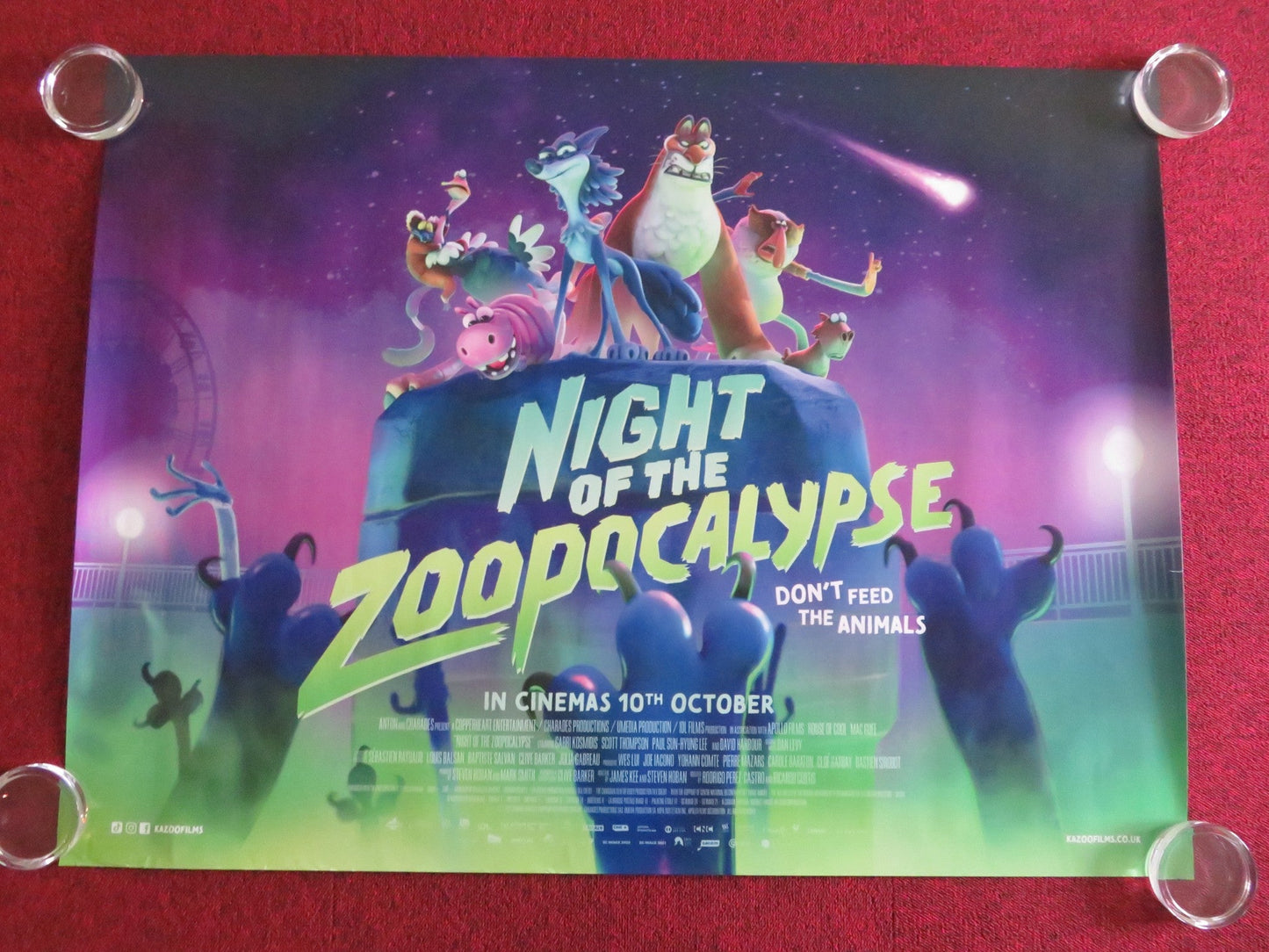 NIGHT OF THE ZOOPOCALYPSE UK QUAD ROLLED POSTER DAVID HARBOUR G. KOSMIDIS 2024 Movie posters