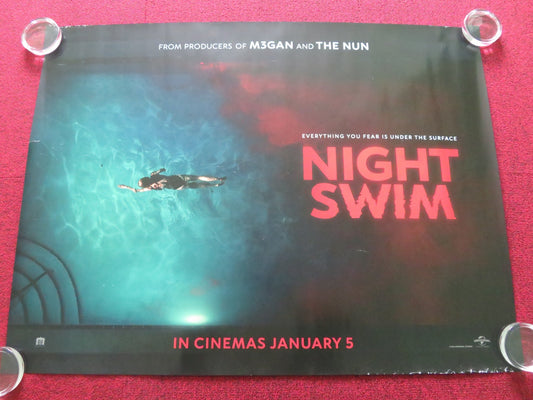 NIGHT SWIM UK QUAD ROLLED POSTER WYATT RUSSELL KERRY CONDON 2024 Rendezvous Cinema Movie posters
