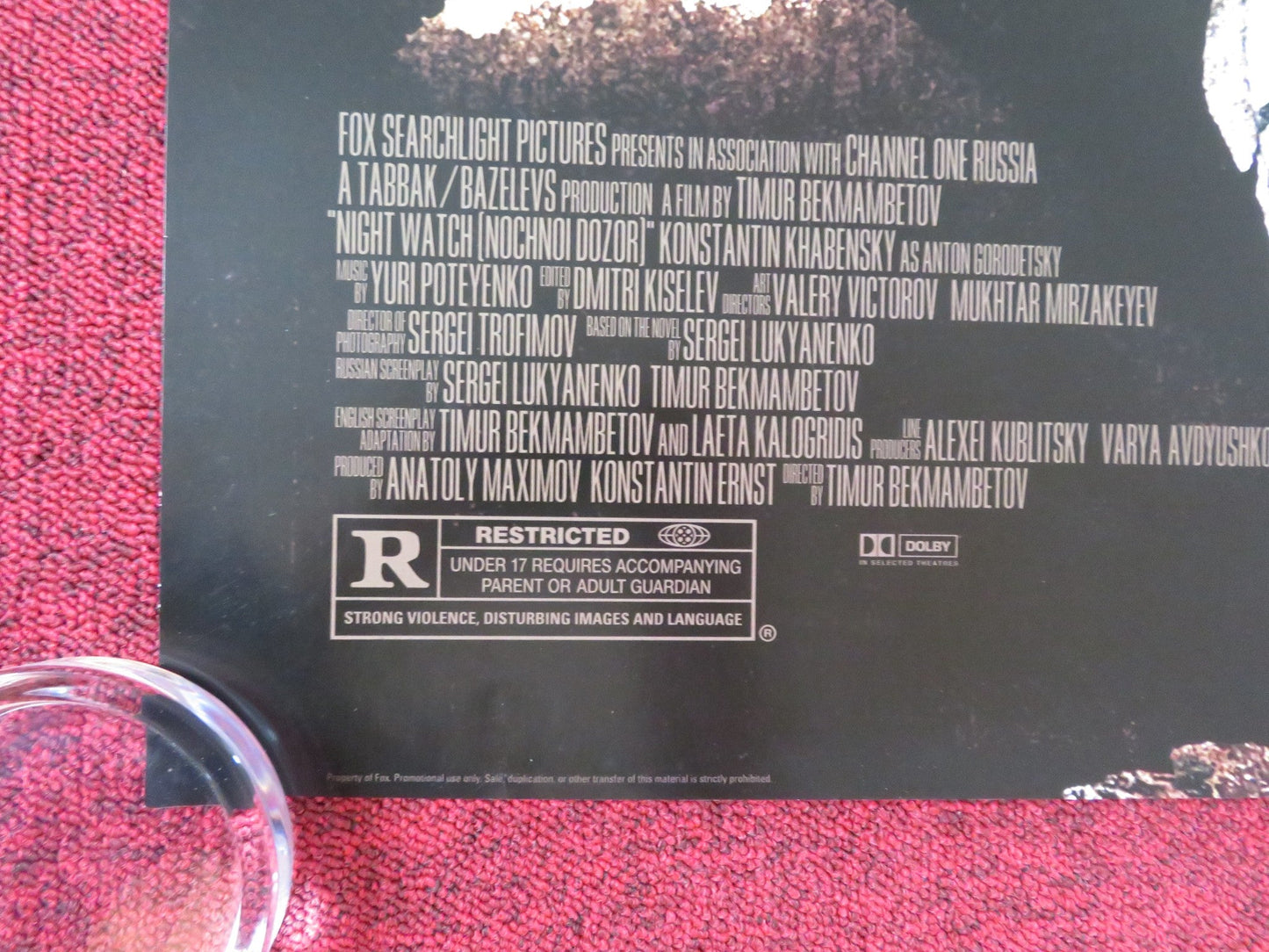 NIGHT WATCH - B US ONE SHEET ROLLED POSTER KONSTANTIN KHABENSKIY V. MENSHOV 2004 Rendezvous Cinema Movie posters