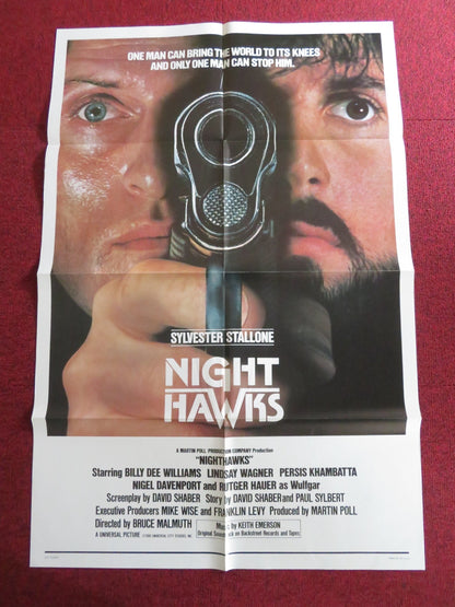 NIGHTHAWKS FOLDED US ONE SHEET POSTER SYLVESTER STALLONE BILLY DEE WILLIAMS 1981 Rendezvous Cinema Movie posters