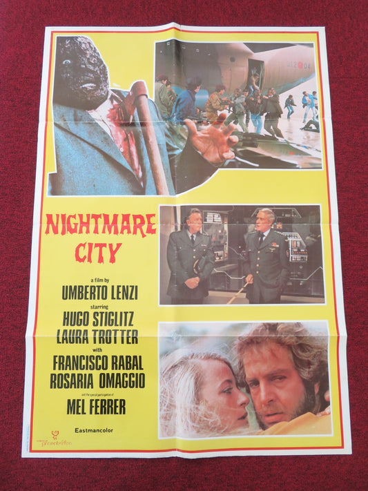 Nightmare City Lebanese Poster Folded Hugo Stiglitz Laura Trotter 1980 Movie posters