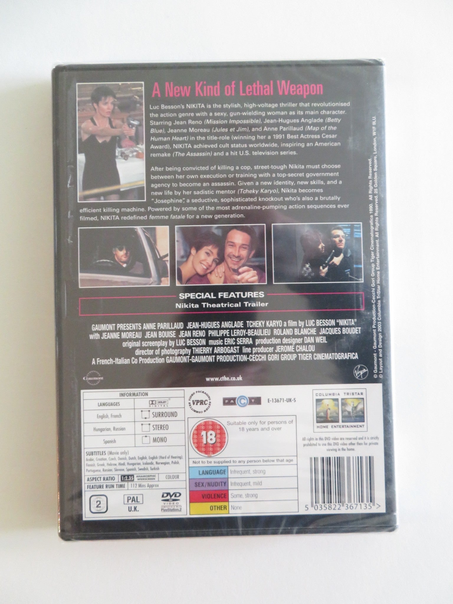 NIKITA (DVD) ANNE PARILLAUD MARC DURET 1990 REGION 2 Rendezvous Cinema Movie posters