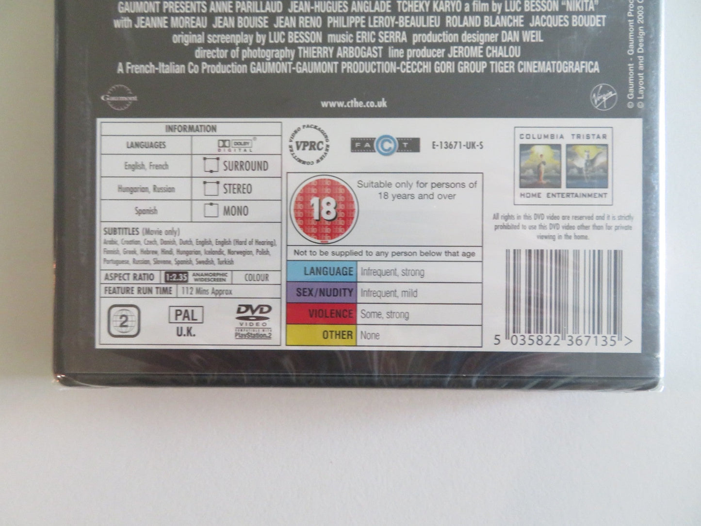 NIKITA (DVD) ANNE PARILLAUD MARC DURET 1990 REGION 2 Rendezvous Cinema Movie posters