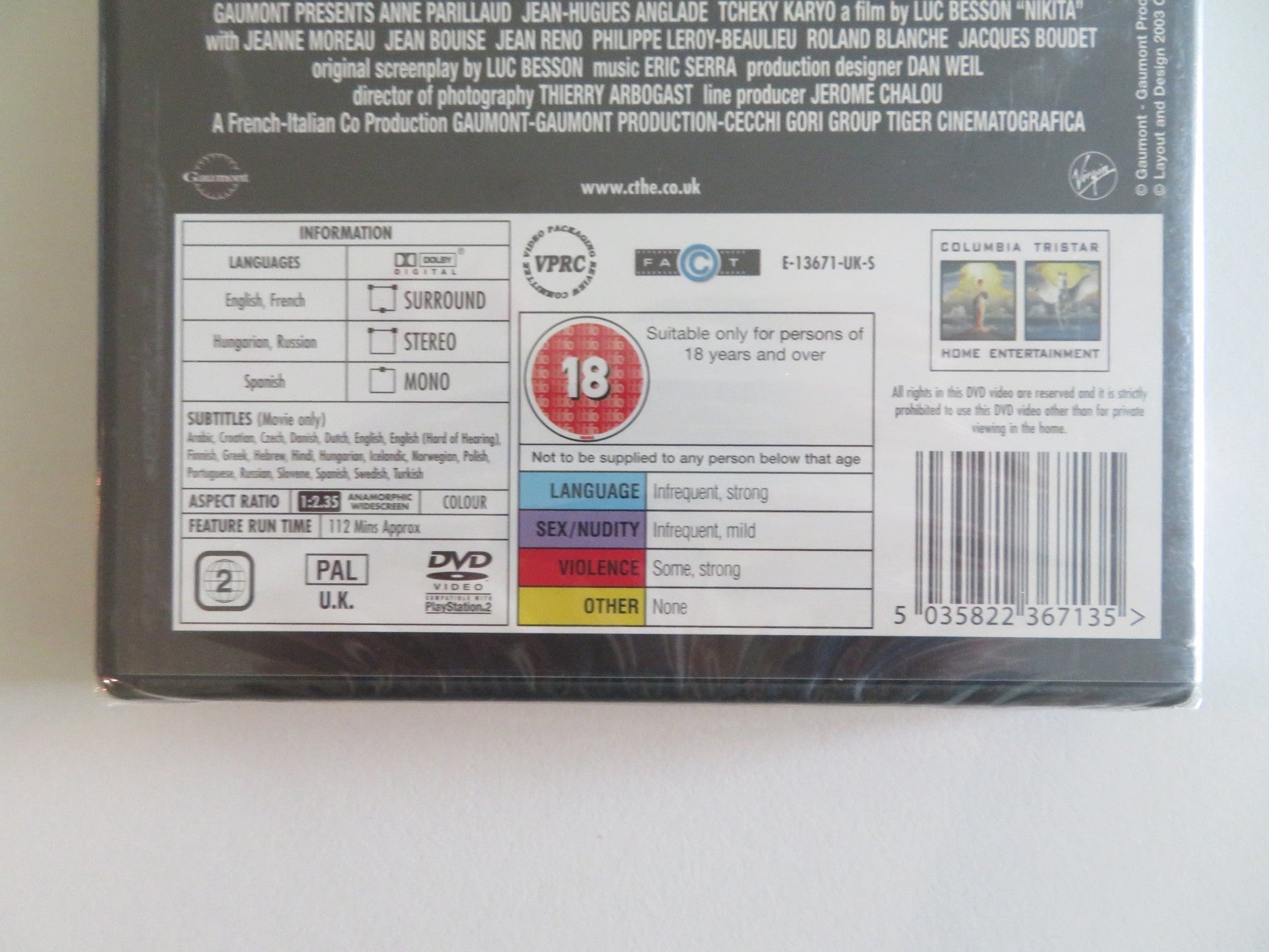 NIKITA (DVD) ANNE PARILLAUD MARC DURET 1990 REGION 2 Rendezvous Cinema Movie posters
