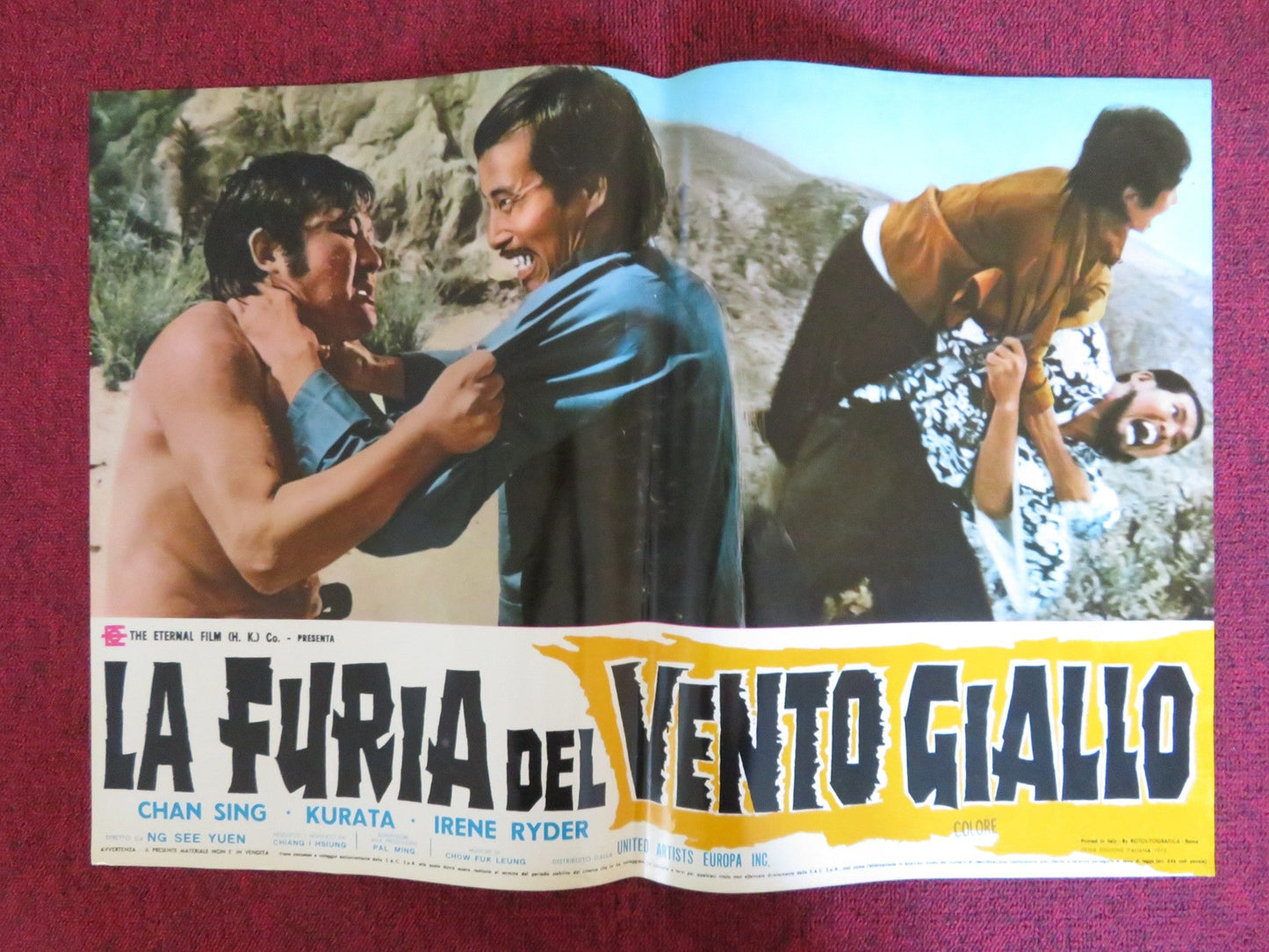 NINJA WAR LORD - A ITALIAN FOTOBUSTA POSTER SING CHEN YASUAKI KURATA 1973 Rendezvous Cinema Movie posters