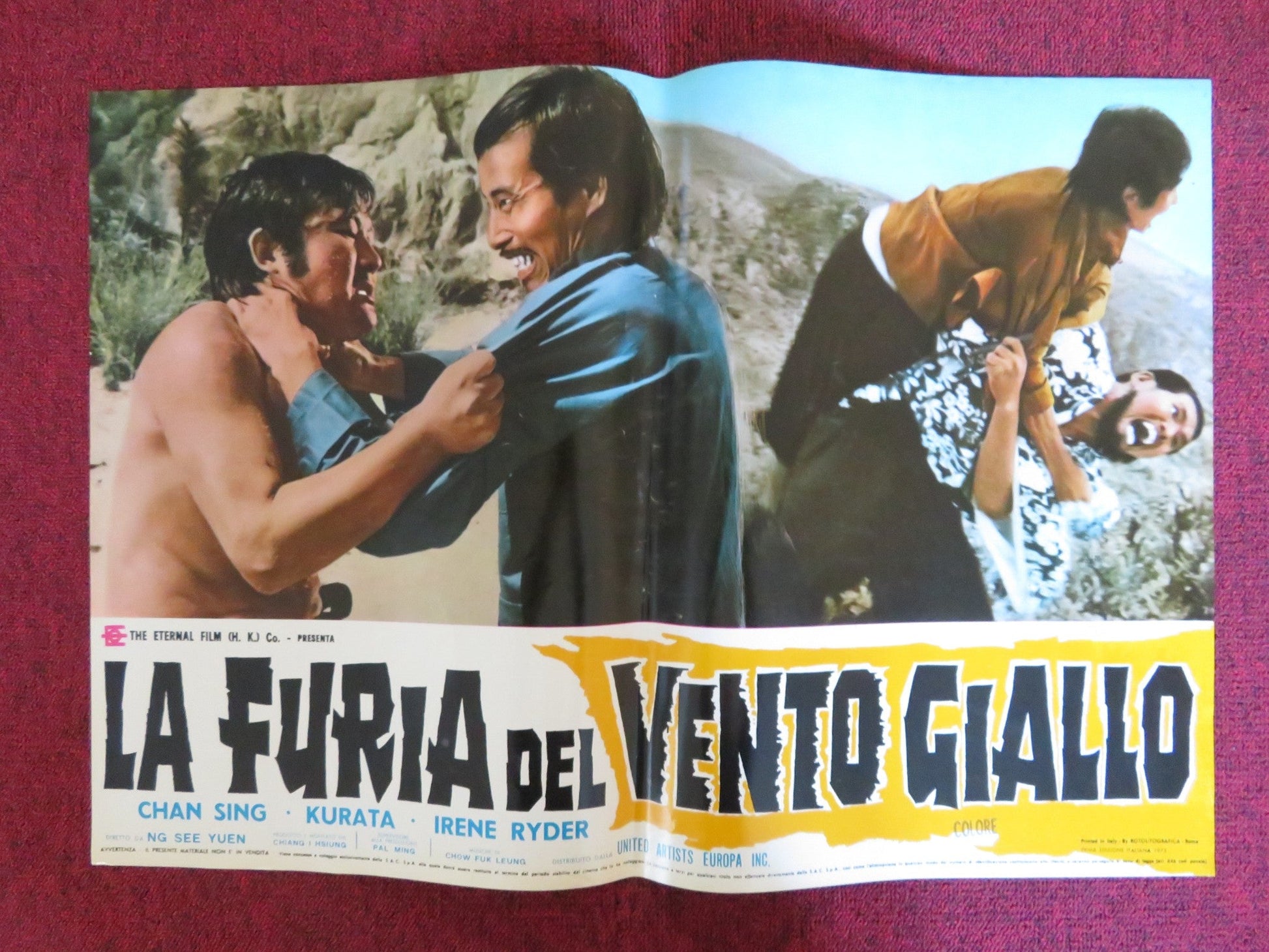 NINJA WAR LORD - A ITALIAN FOTOBUSTA POSTER SING CHEN YASUAKI KURATA 1973 Rendezvous Cinema Movie posters
