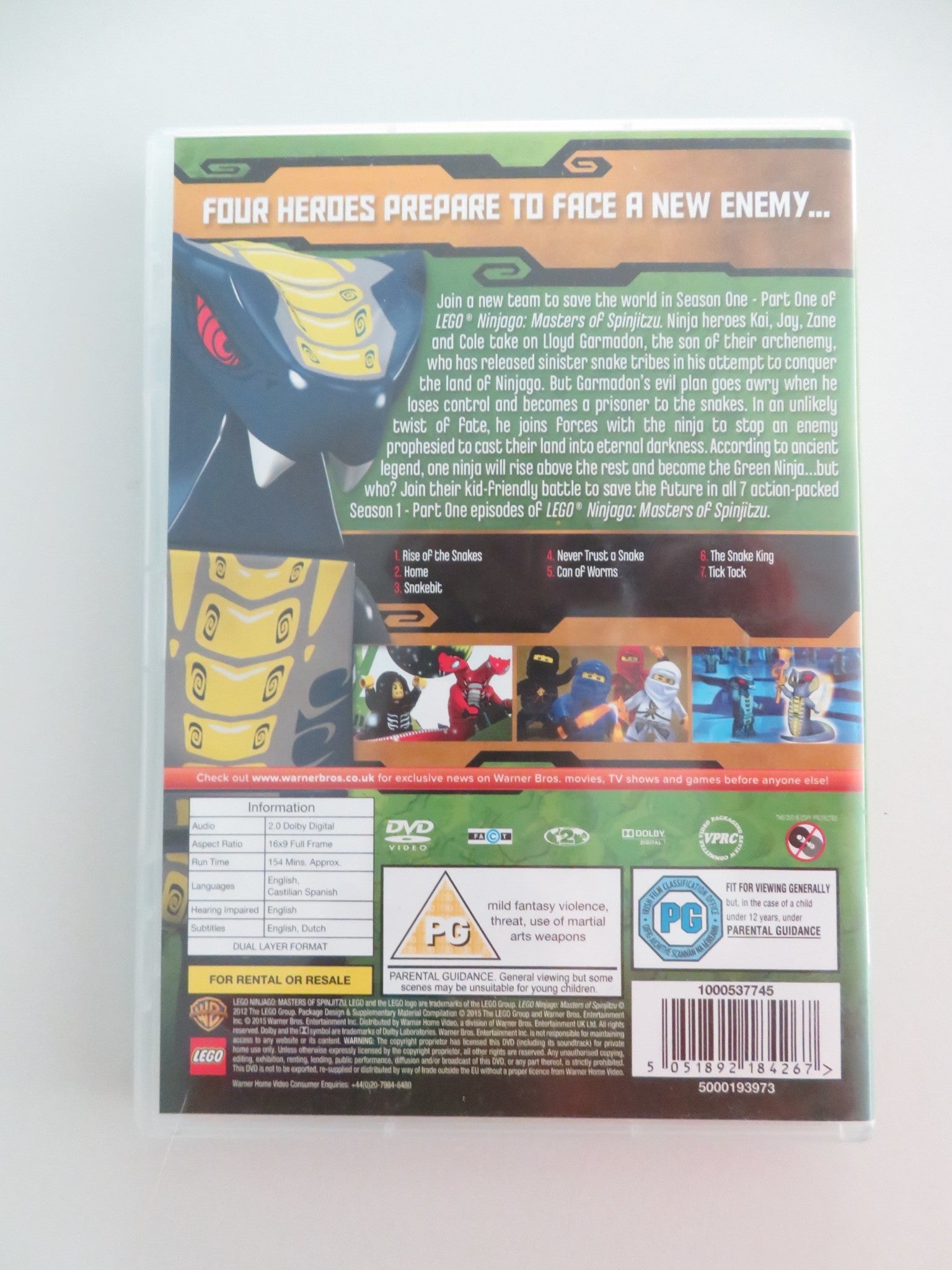 NINJAGO: MASTERS OF SPINJITZU - SEASON ONE, PART ONE (DVD) LEGO 2011 REGION 2 - Rendezvous Cinema