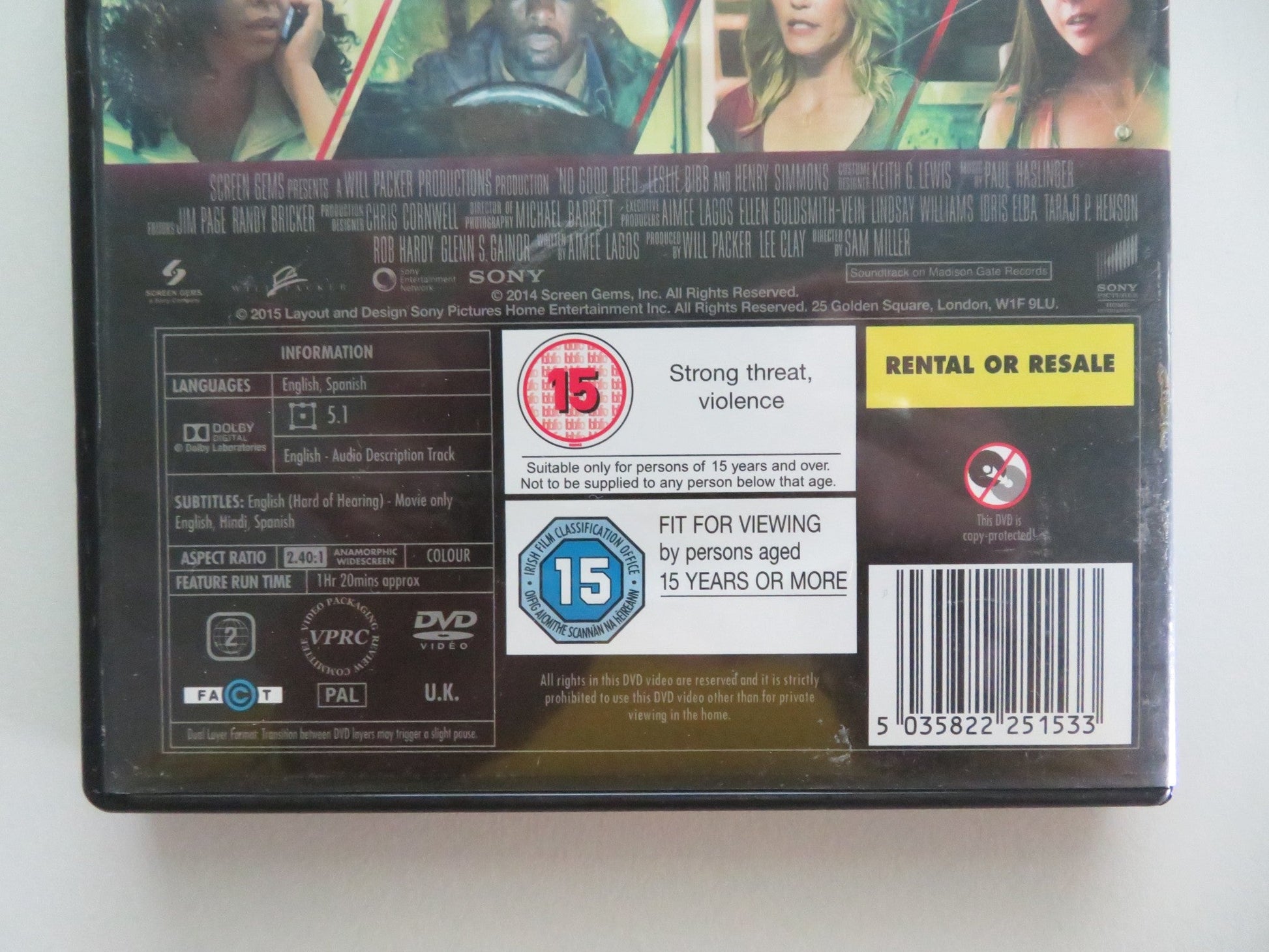 NO GOOD DEED (DVD) IDRIS ELBA TARAJI P. HENSON 2014 REGION 2 Movie posters