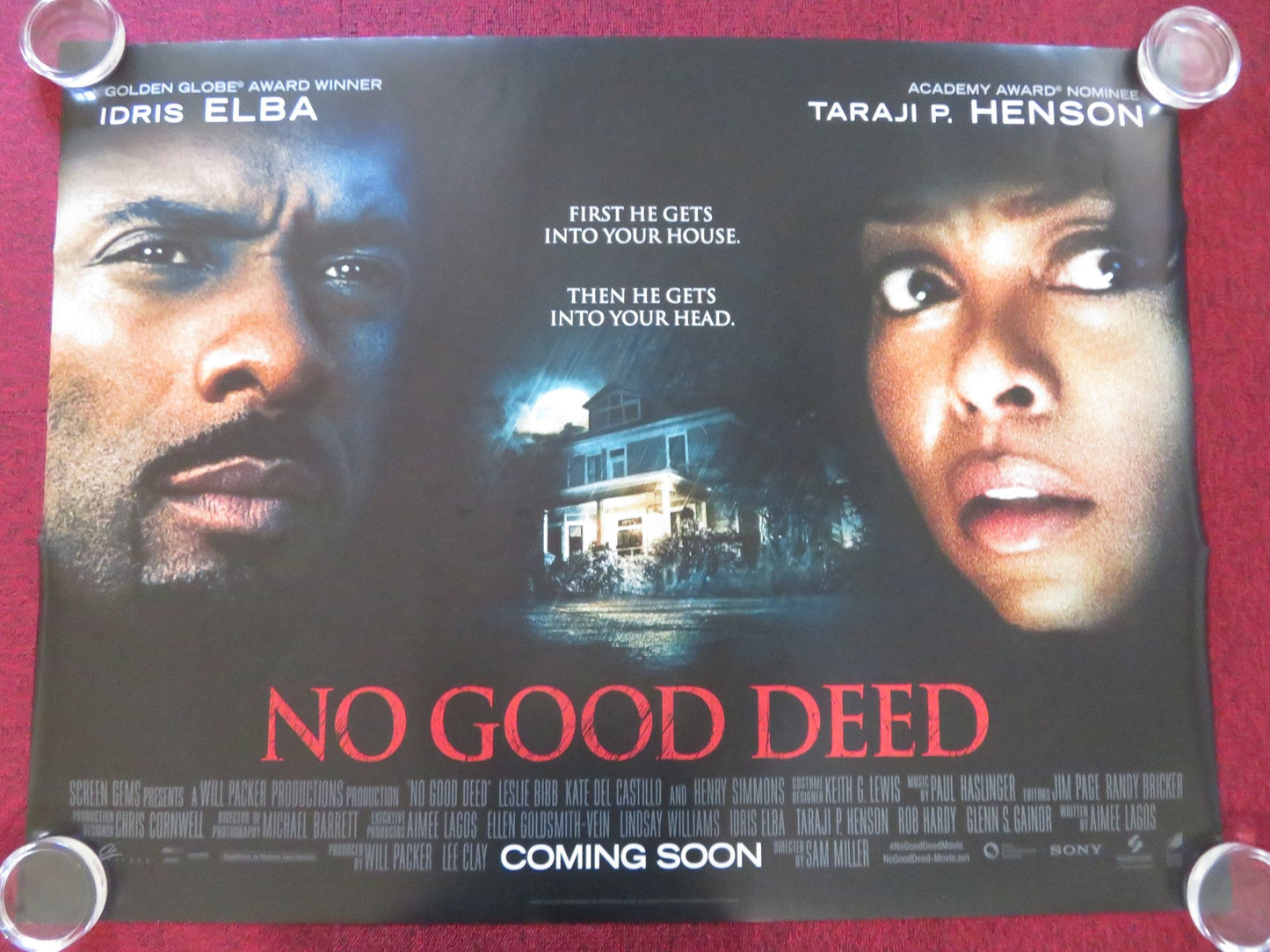 NO GOOD DEED UK QUAD ROLLED POSTER IDRIS ELBA LESLIE BIBB 2014 Rendezvous Cinema Movie posters