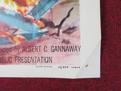 NO PLACE TO LAND FOLDED US ONE SHEET POSTER JOHN IRELAND MARI BLANCHARD 1958 Rendezvous Cinema Movie posters