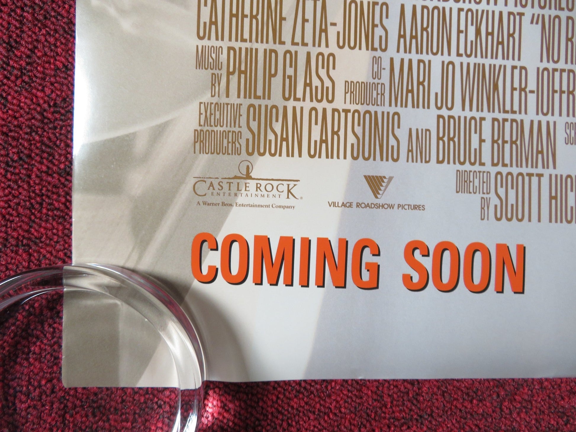 NO RESERVATIONS US ONE SHEET ROLLED POSTER CATHERINE - ZETA JONES A. ECKHART 2007 Rendezvous Cinema Movie posters