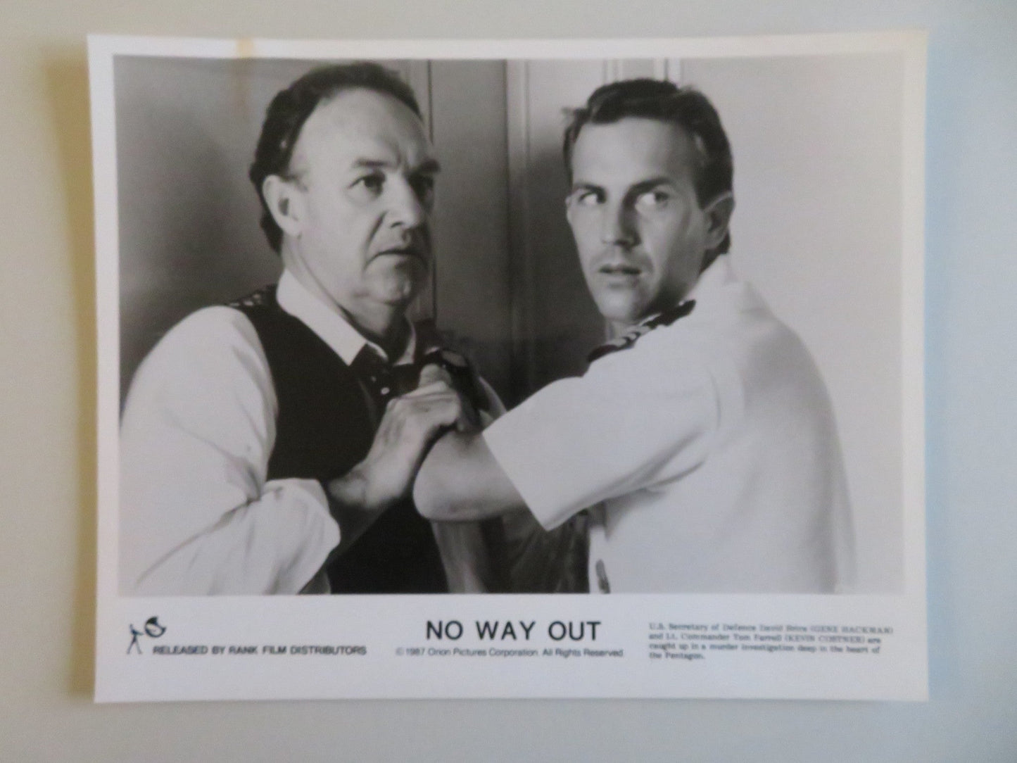 NO WAY OUT MOVIE STILL PHOTO LOT OF 9 GENE HACKMAN KEVIN COSTNER 1987 - Rendezvous Cinema
