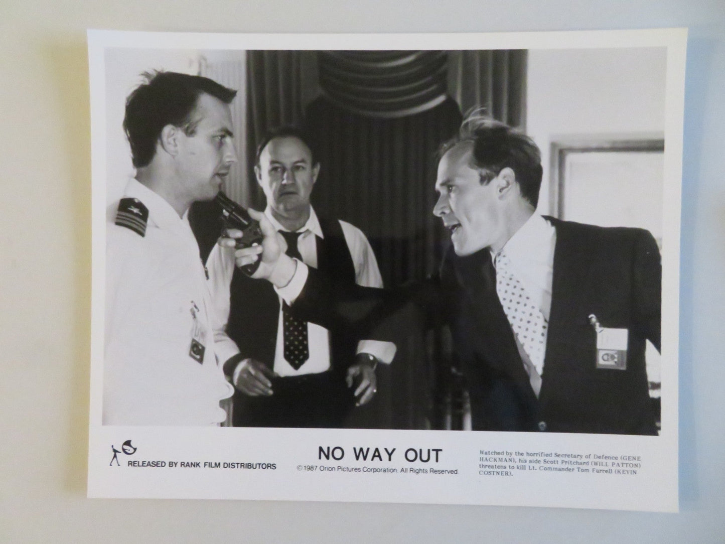 NO WAY OUT MOVIE STILL PHOTO LOT OF 9 GENE HACKMAN KEVIN COSTNER 1987 - Rendezvous Cinema