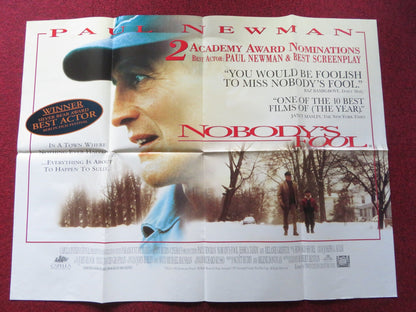 NOBODY'S FOOL UK QUAD POSTER FOLDED PAUL NEWMAN JESSICA TANDY 1995 Rendezvous Cinema Movie posters