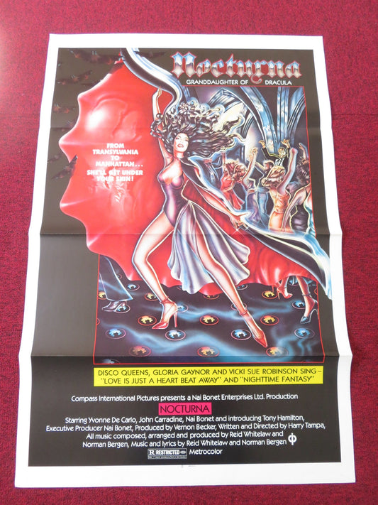 NOCTURNA US TRI FOLDED ONE SHEET ROLLED POSTER NAI BONET JOHN CARRADINE 1979 Rendezvous Cinema Movie posters