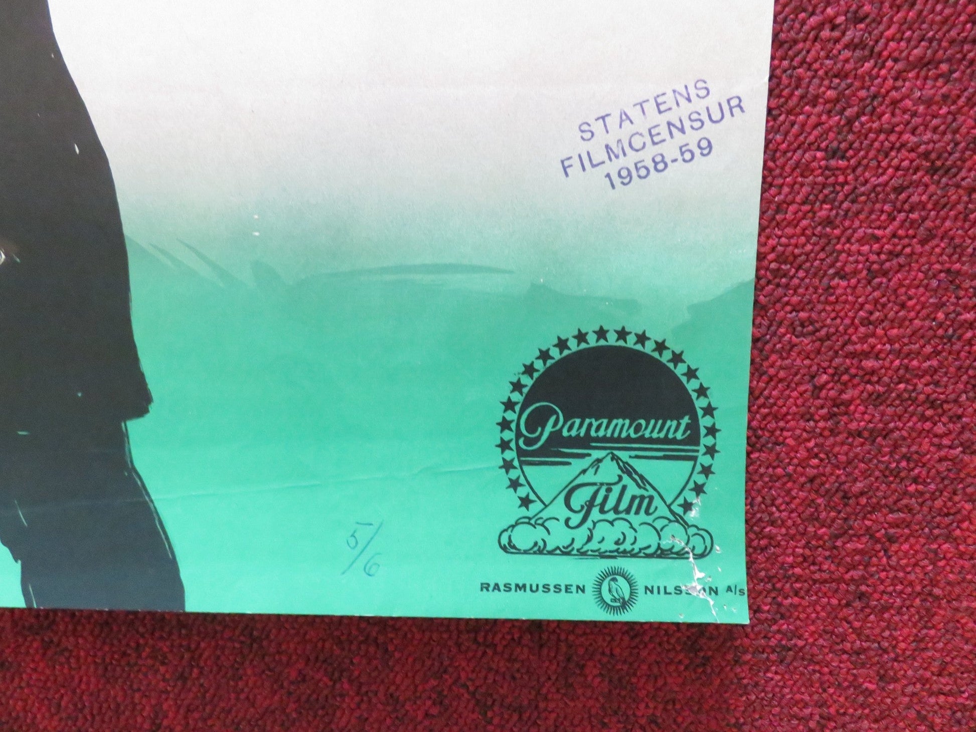 NORTH WEST MOUNTED POLICE DANISH POSTER ROLLED GARY COOPER P. GODDARD R1958 Rendezvous Cinema Movie posters