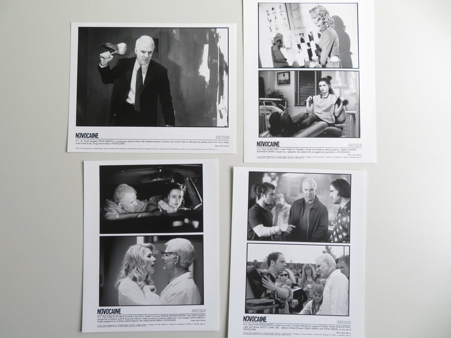 NOVOCAINE PRESS KIT 2001 STEVE MARTIN LAURA DERN Movie posters