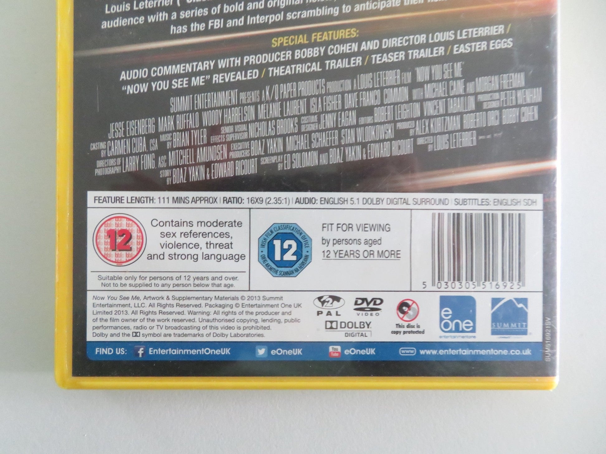 Now You See Me (DVD) Jesse Eisenberg Mark Ruffalo 2013 Region 2 Movie posters