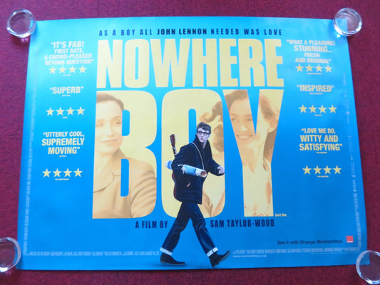 NOWHERE BOY UK QUAD ROLLED POSTER AARON TAYLOR - JOHNSON ANNE - MARIE DUFF 2009 Rendezvous Cinema Movie posters