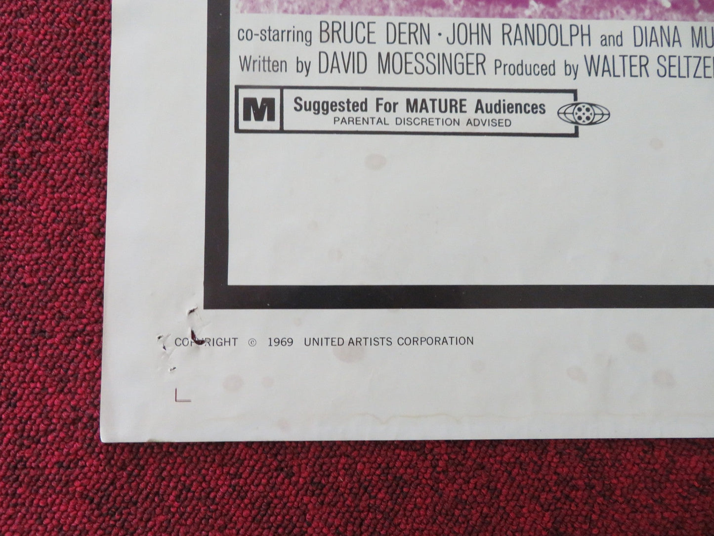 NUMBER ONE FOLDED US ONE SHEET POSTER CHARLTON HESTON JESSICA WALTER 1969 Movie posters