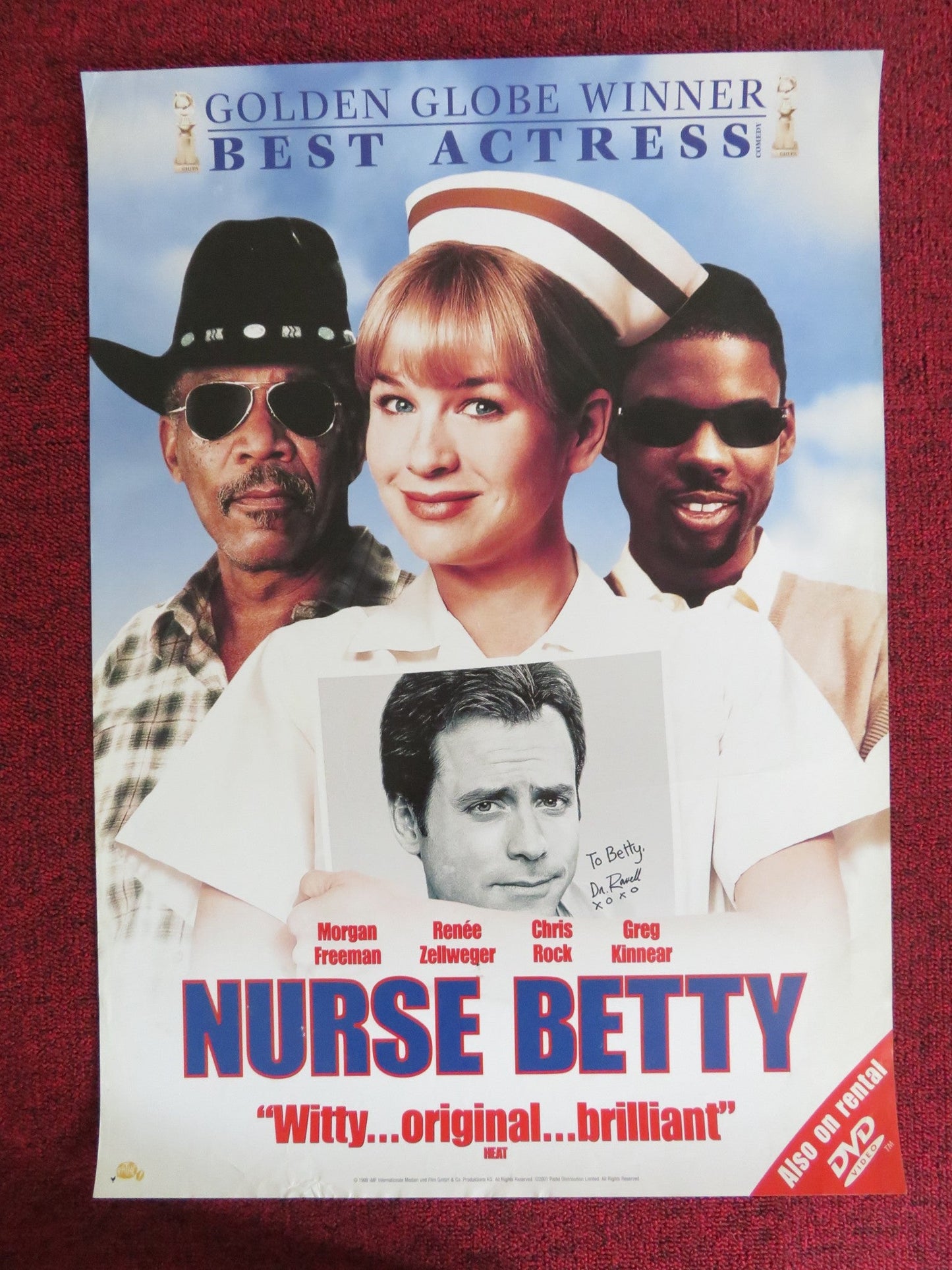 NURSE BETTY VHS VIDEO POSTER MORGAN FREEMAN RENEE ZELLWEGER 1999 Rendezvous Cinema Movie posters