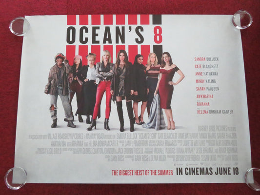 OCEAN'S EIGHT UK QUAD ROLLED POSTER SANDRA BULLOCK CATE BLANCHETT 2018 Movie posters
