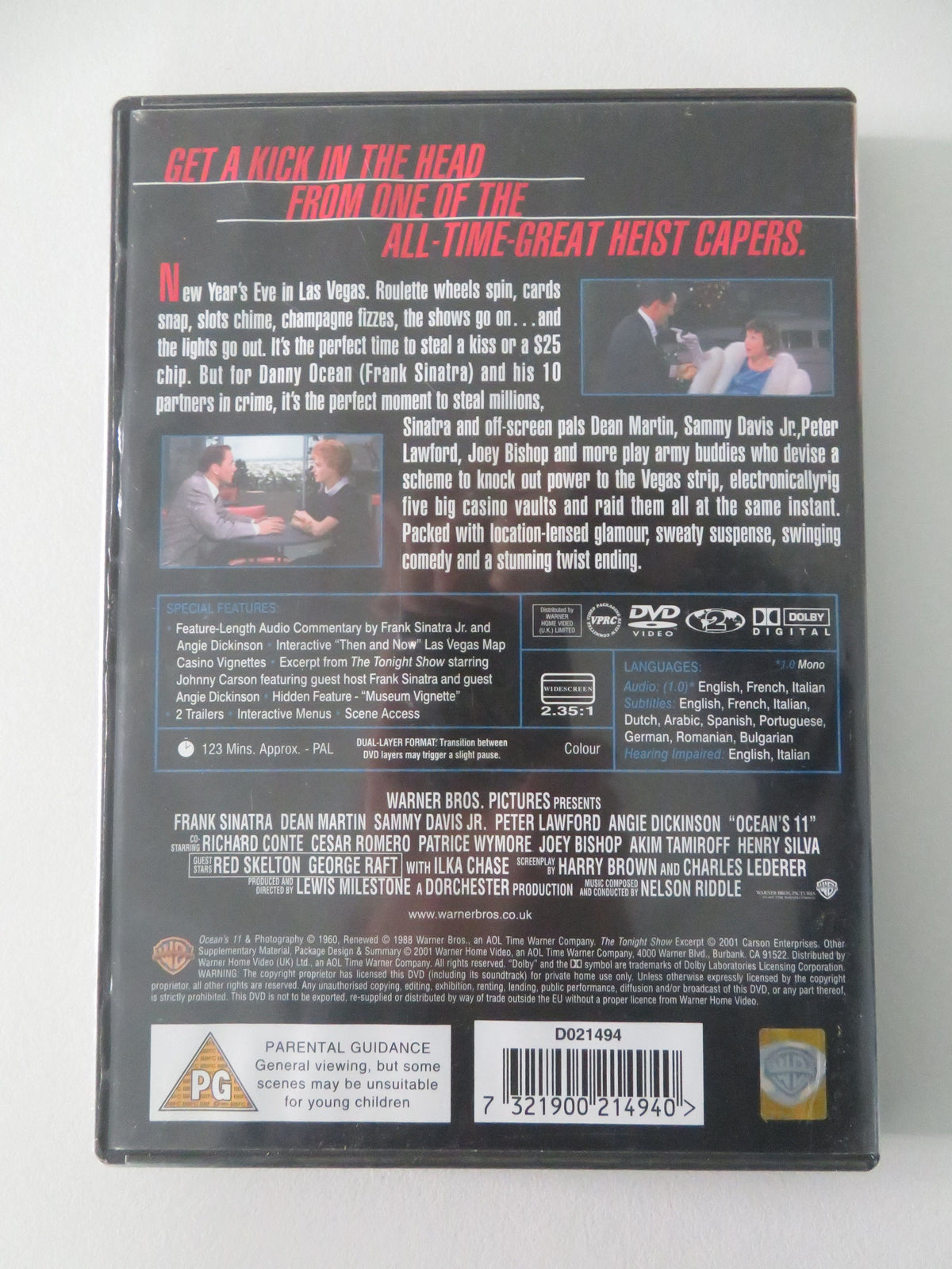 Ocean's Eleven (DVD) Frank Sinatra Dean Martin Sammy Davis Jr. 1960 Region 2 Movie posters