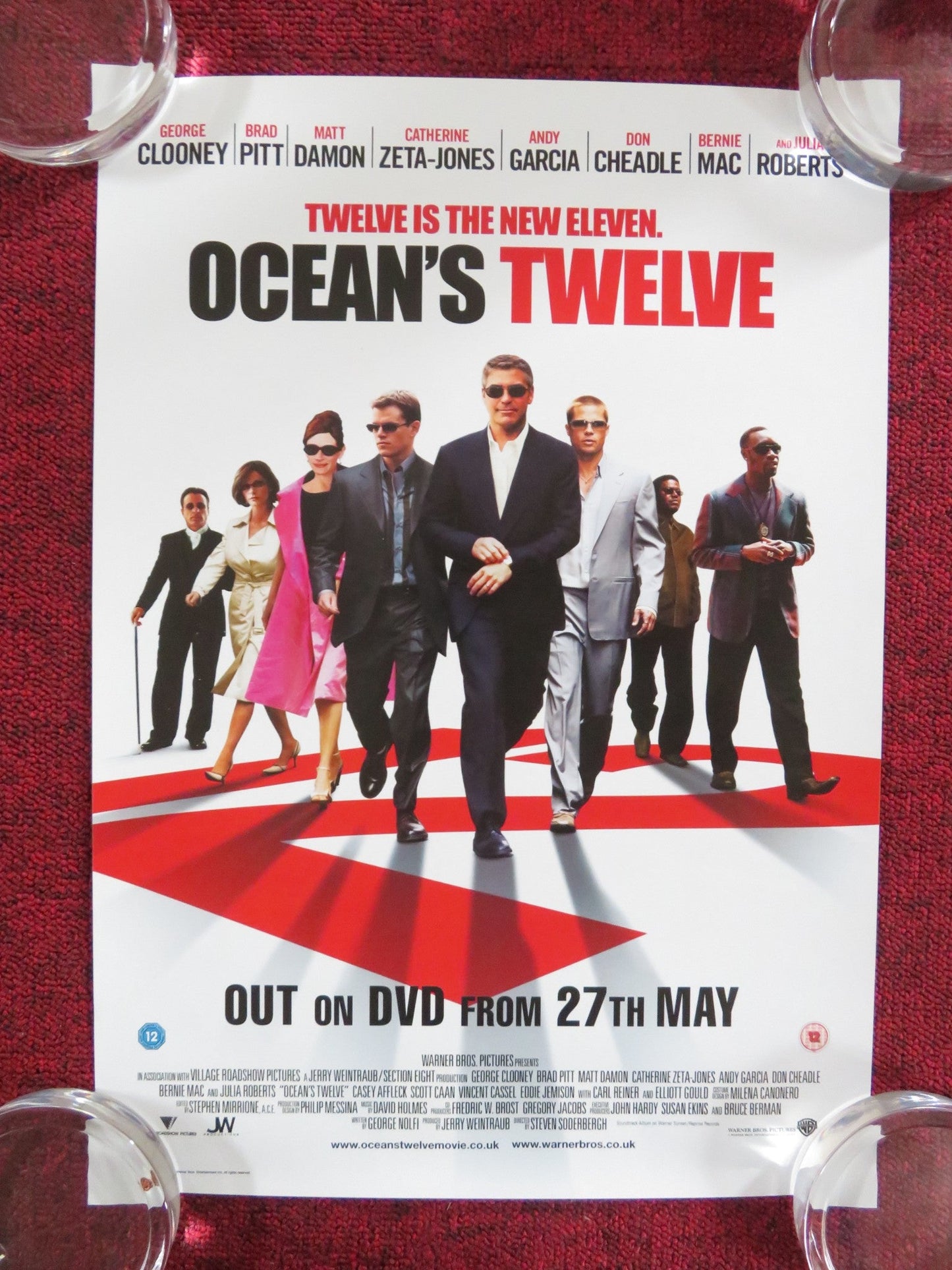 OCEAN'S TWELVE DVD POSTER GEORGE CLOONEY BRAD PITT 2004 Rendezvous Cinema Movie posters